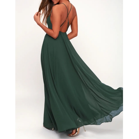 Lulus Dresses & Skirts - Lulu's Dark Green Mythical Kind of Love Maxi Dress